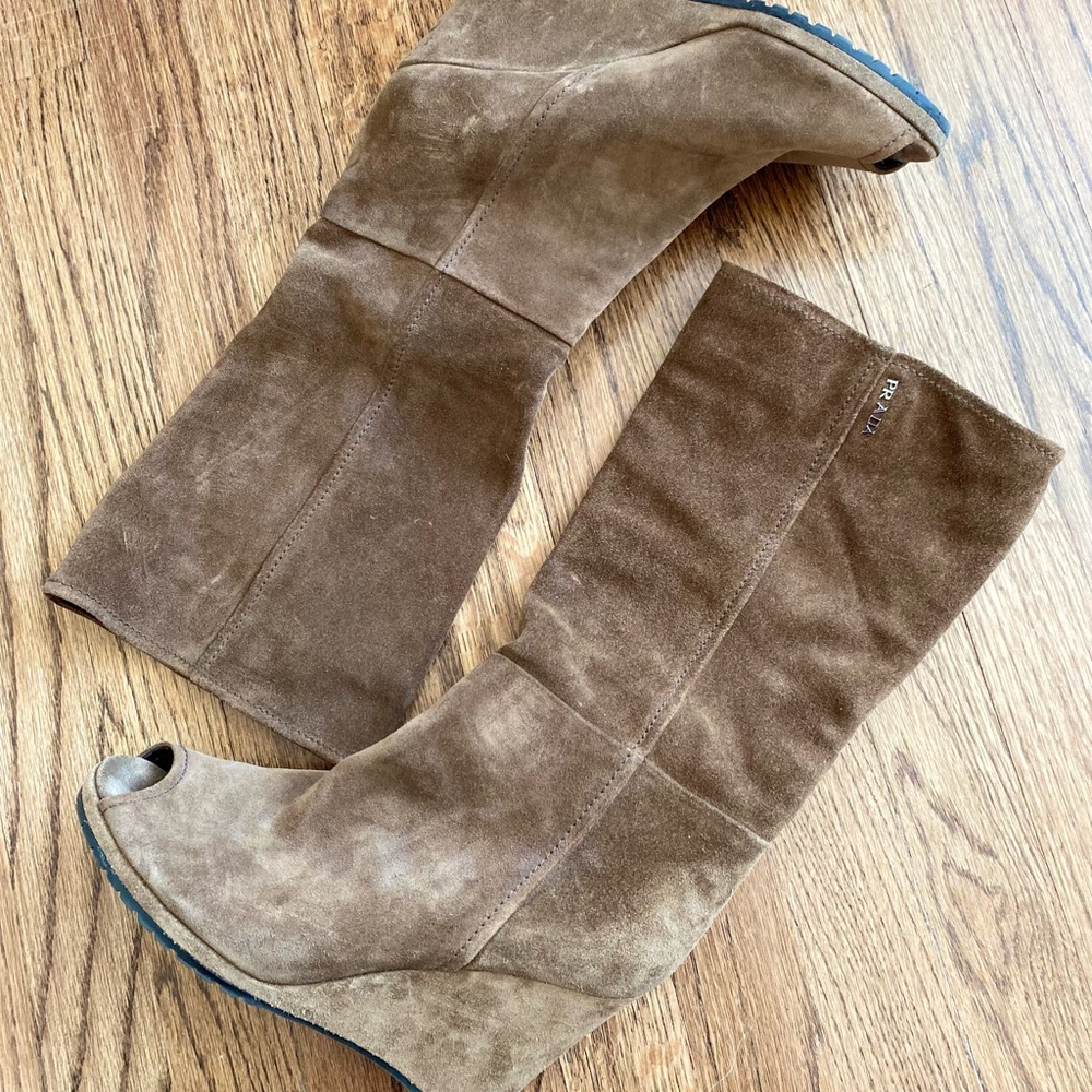 Brown Suede Prada Boots - Size 40 (US 10)